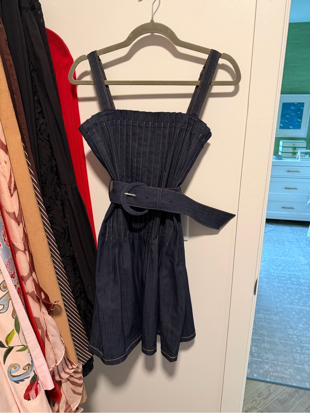 Cinq à Sept Bibi Belted Mini Dress Indigo - Picture 4 of 6